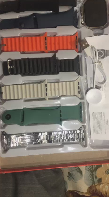 Ultra Smart Watch With 7 Silicone Straps