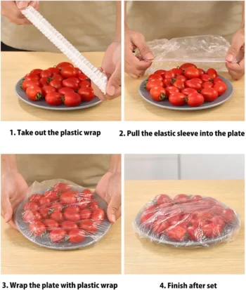 100 pcs Disposable Food Cover Plastic Shopper Bags